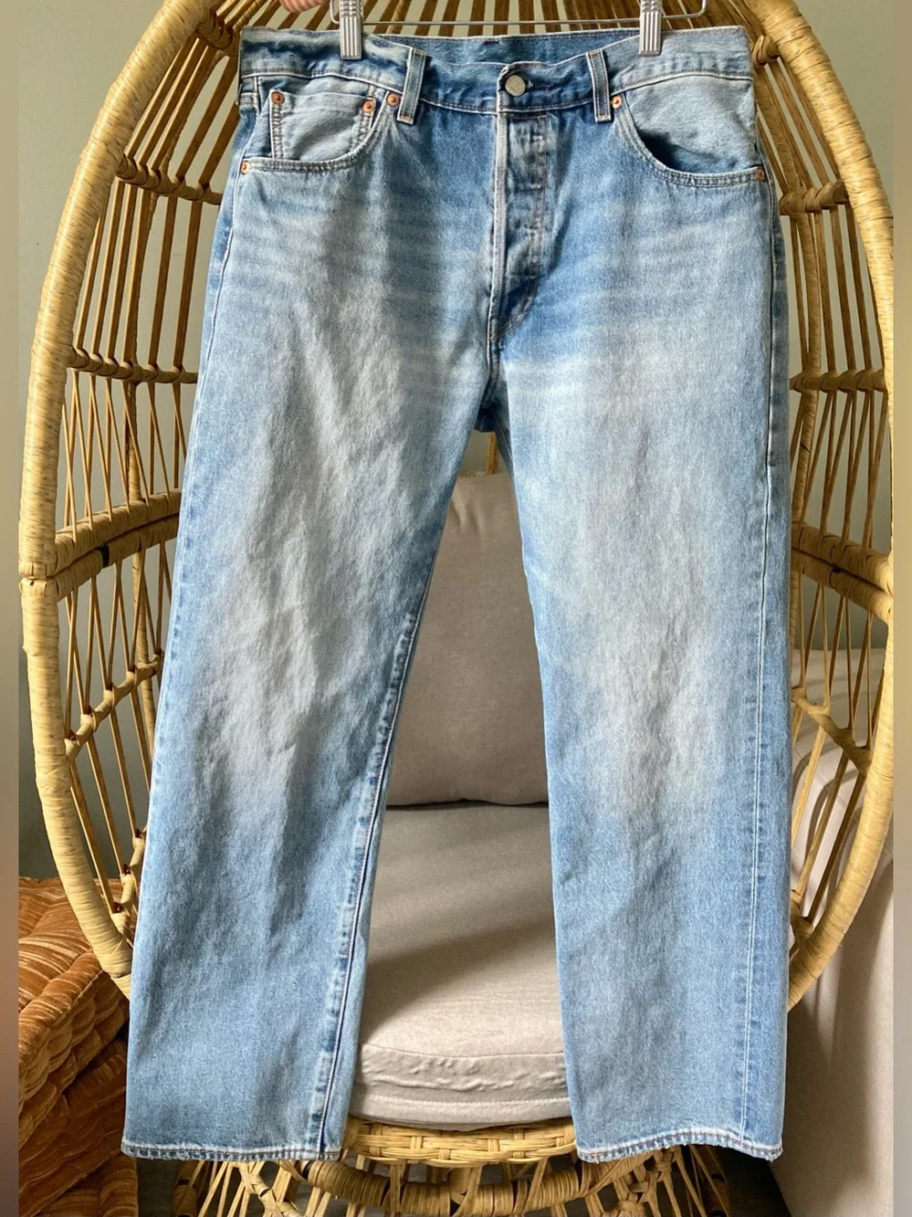 Levi’s Premium 501 ’93 Straight Light Wash Button Fly Jeans W34 L30 Men